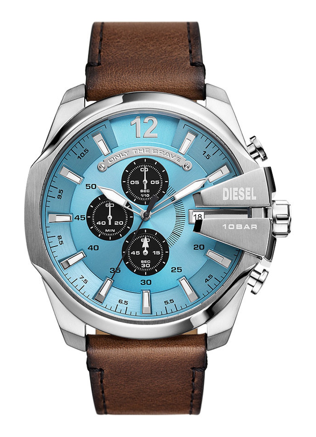 Diesel Mega Chief horloge DZ4657 - voorkant 3 zilver