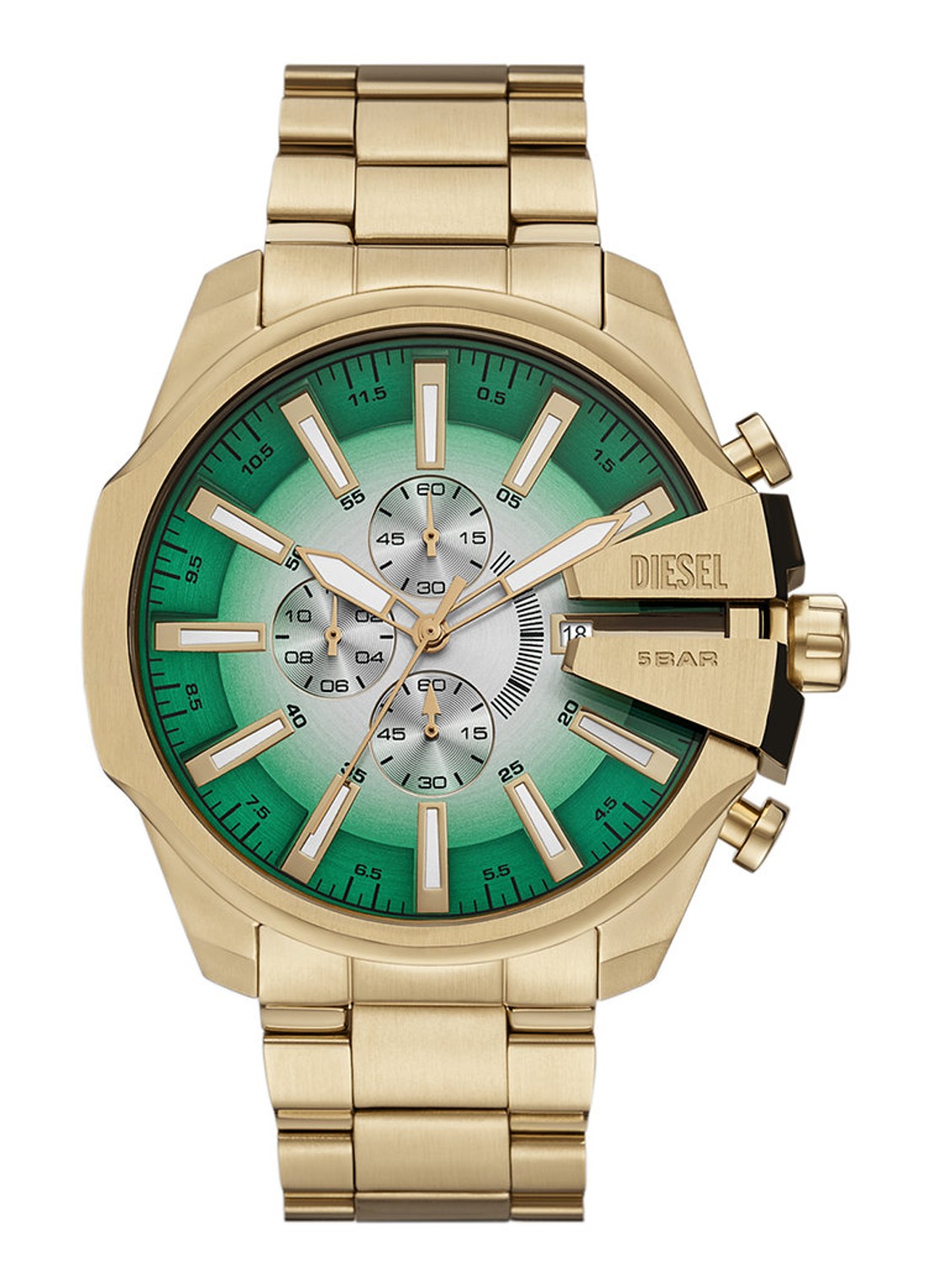 Diesel Mega Chief Slim horloge DZ4684 - voorkant goud