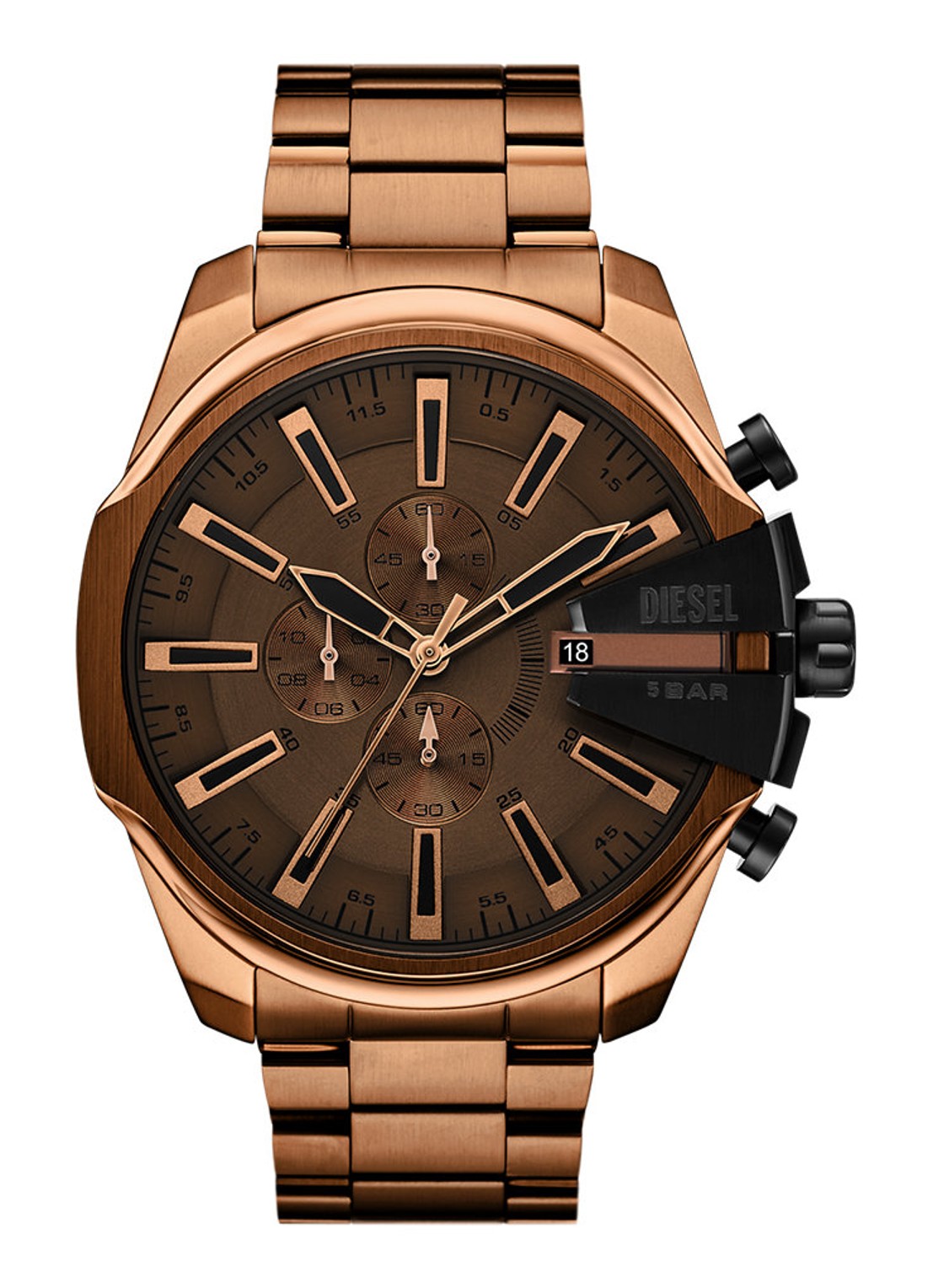 Diesel Mega Chief Slim horloge DZ4697 - voorkant bruin