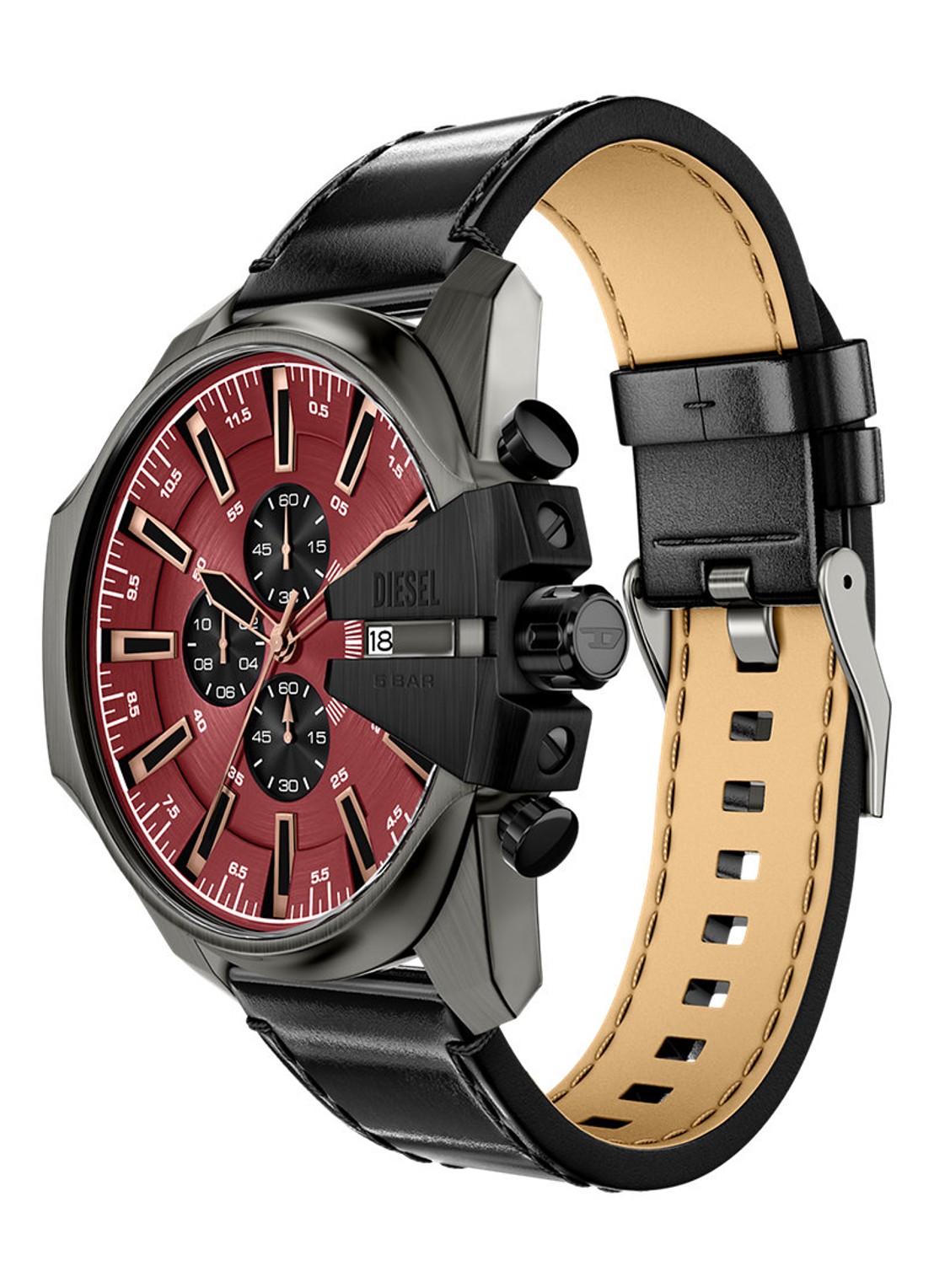 Diesel Mega Chief Slim horloge DZ4714 - detail 4 zilver