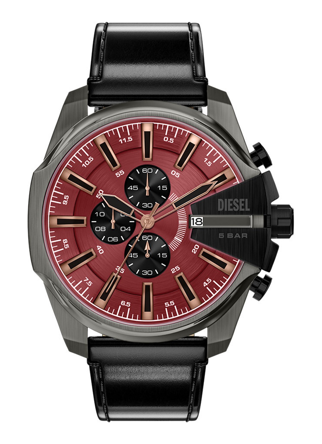 Diesel Mega Chief Slim horloge DZ4714 - voorkant 6 zilver