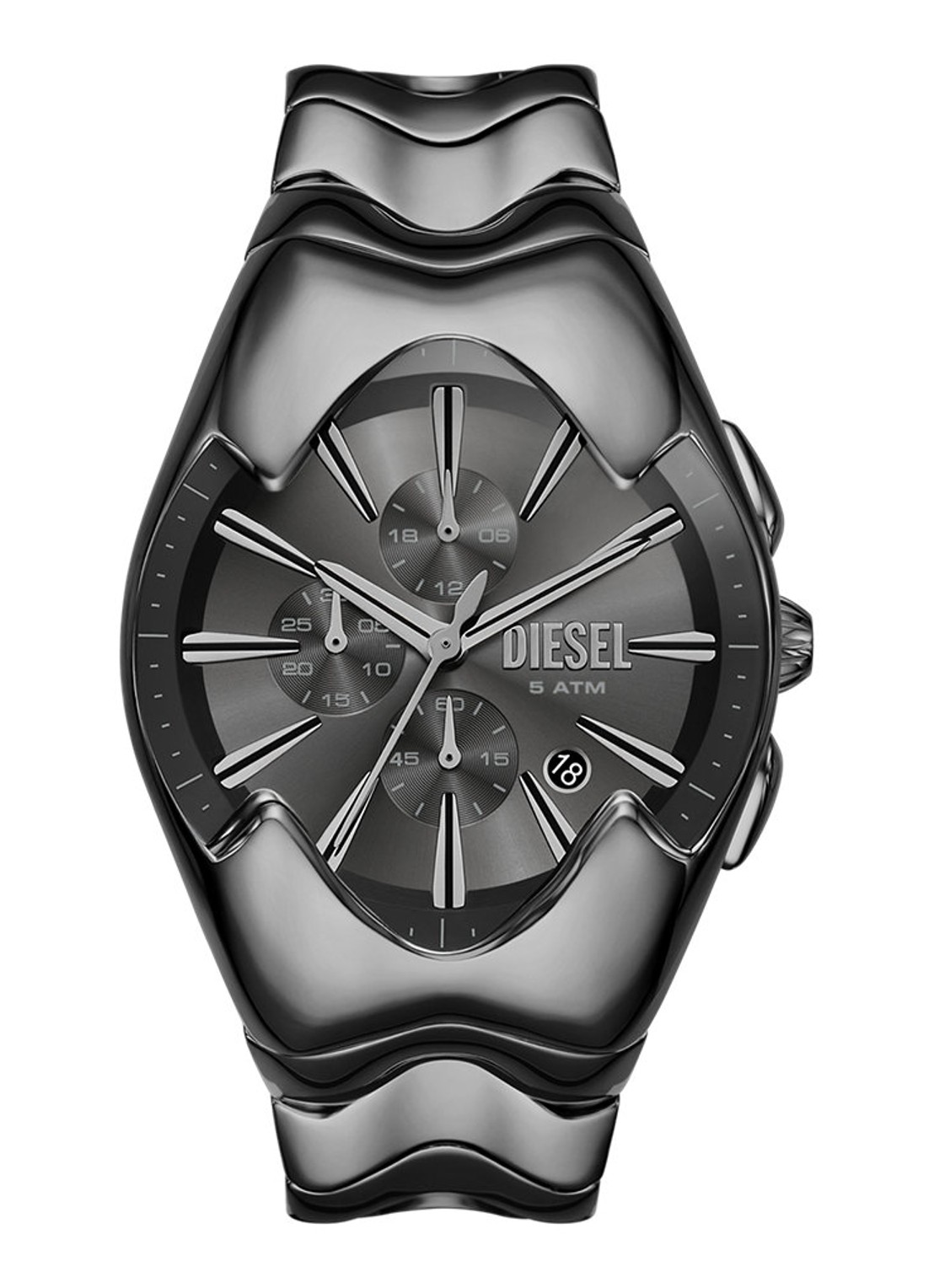 Diesel Mercurial horloge DZ4682 - voorkant zilver