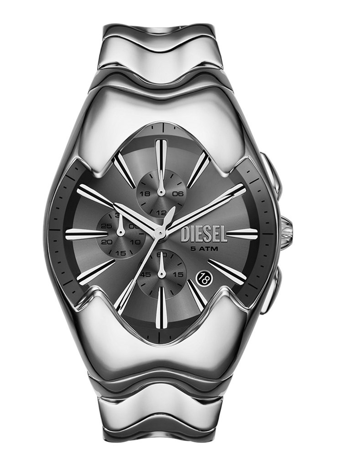 Diesel Mercurial horloge DZ4683 - voorkant zilver