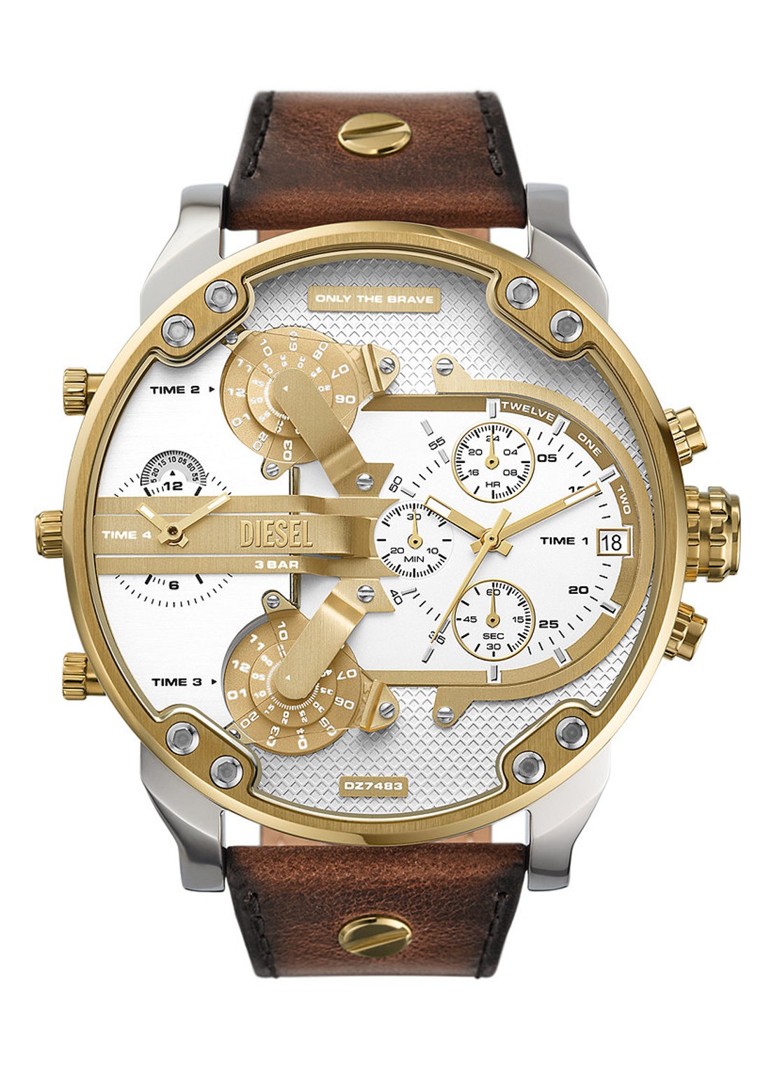 Diesel Mr. Daddy 2.0 horloge DZ7483 - voorkant bruin