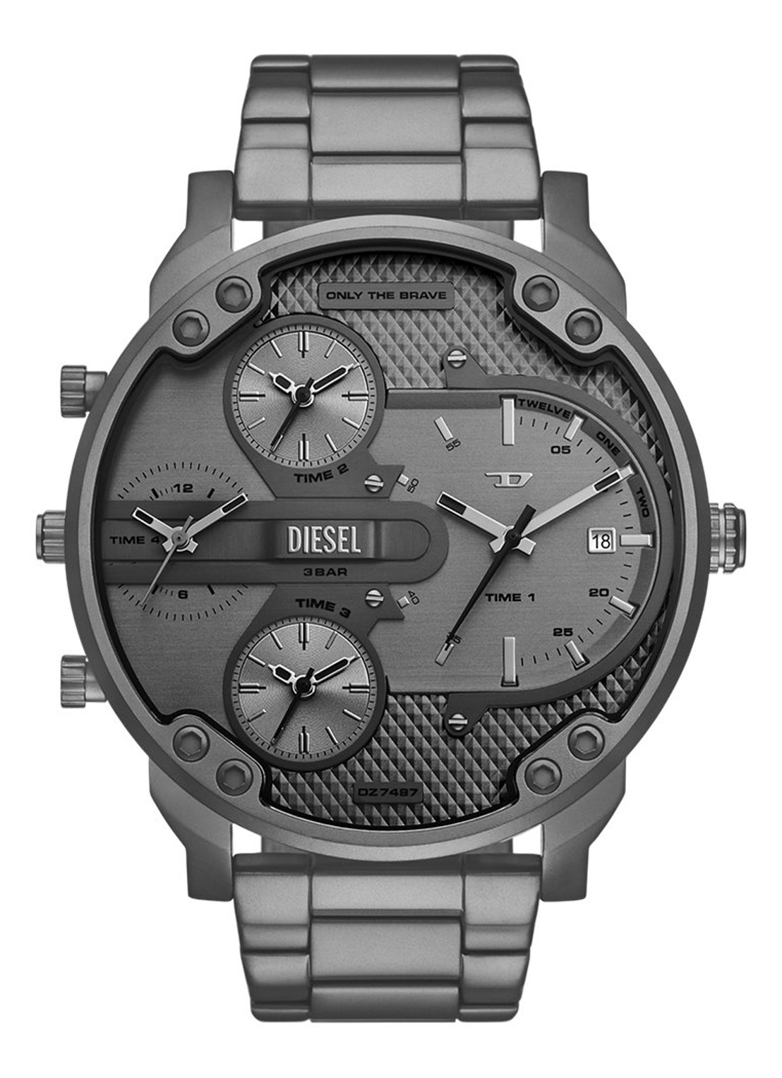 Diesel Mr, Daddy Slim horloge DZ7487 - voorkant zilver