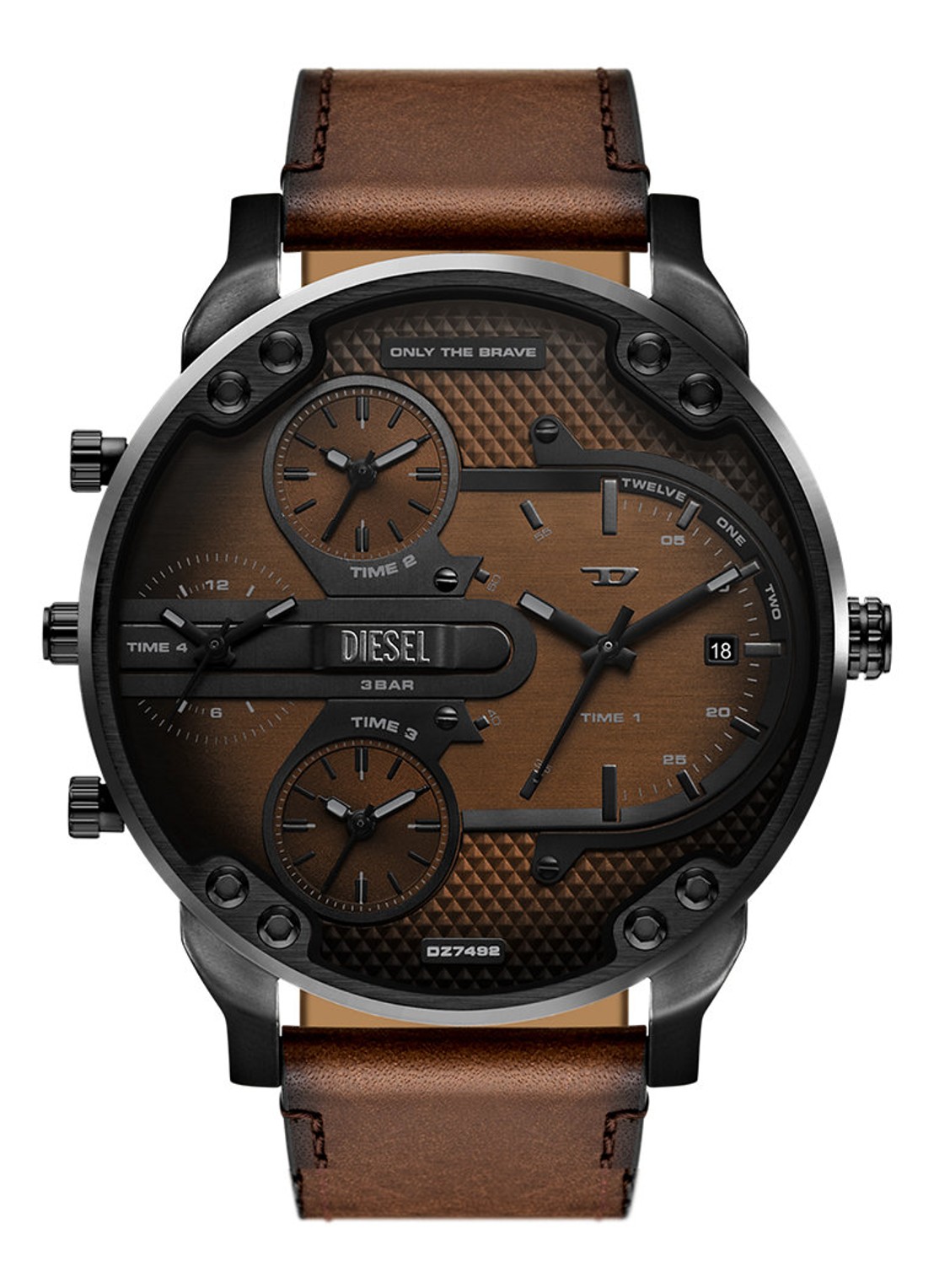 Diesel Mr. Daddy Slim horloge DZ7492 - voorkant zwart