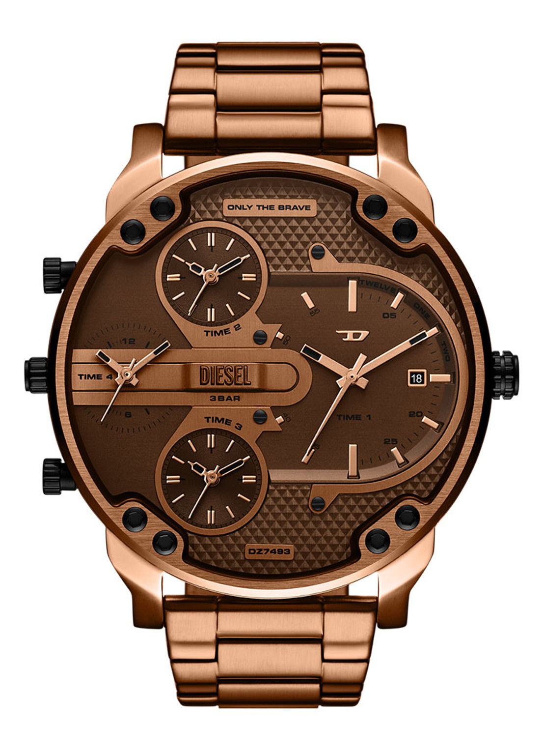 Diesel Mr. Daddy Slim horloge DZ7493 - voorkant 4 bruin