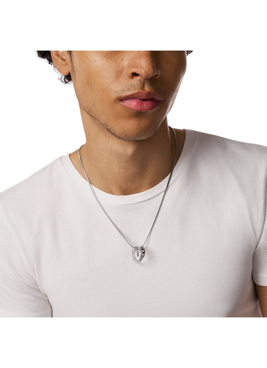 Diesel Oval D Logo ketting DX1644040 - detail 5 zilver