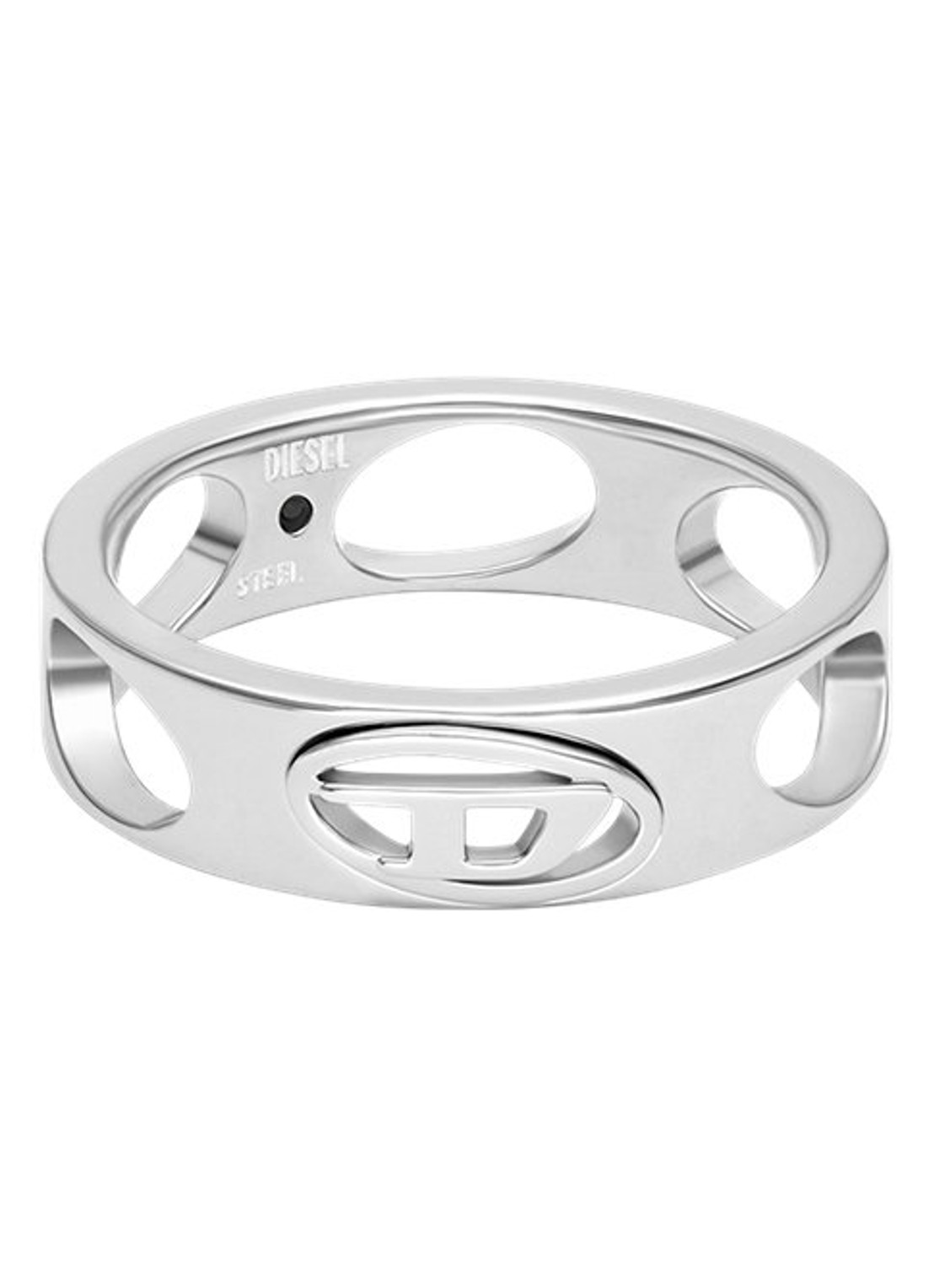 Diesel Oval D Logo ring DX1665040 - detail zilver