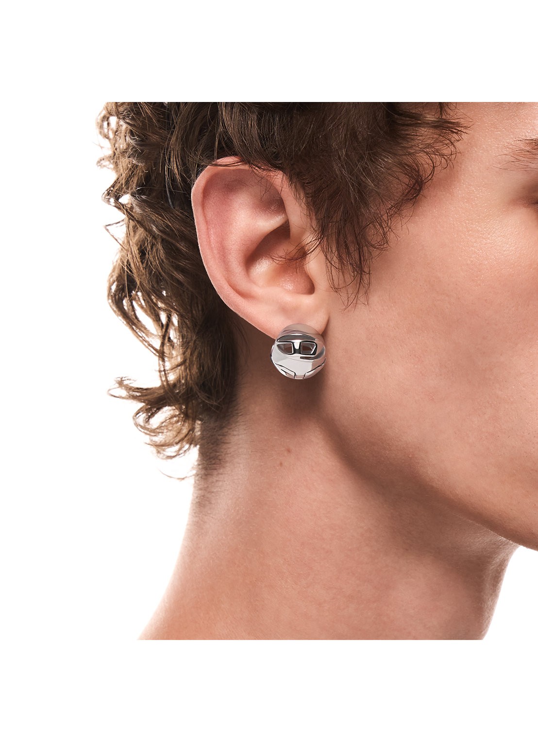 Diesel Oval enkele oorring DDX1718040 - detail 4 zilver