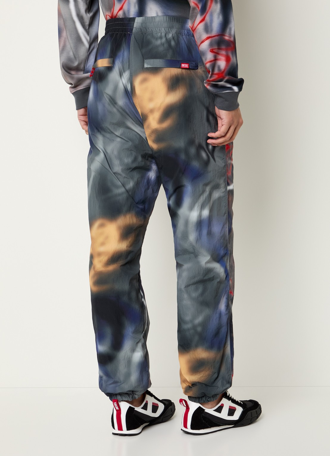Diesel P-Arelion tapered fit broek met print - achterkant 3 antraciet