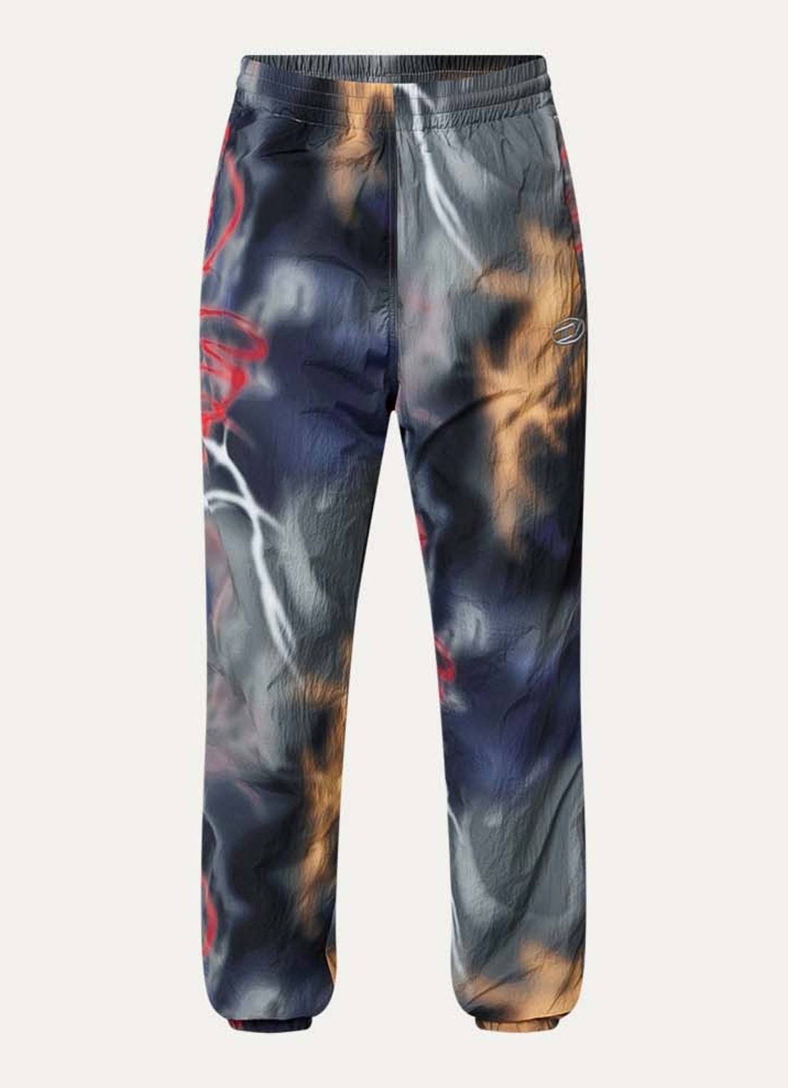 Diesel P-Arelion tapered fit broek met print - voorkant antraciet
