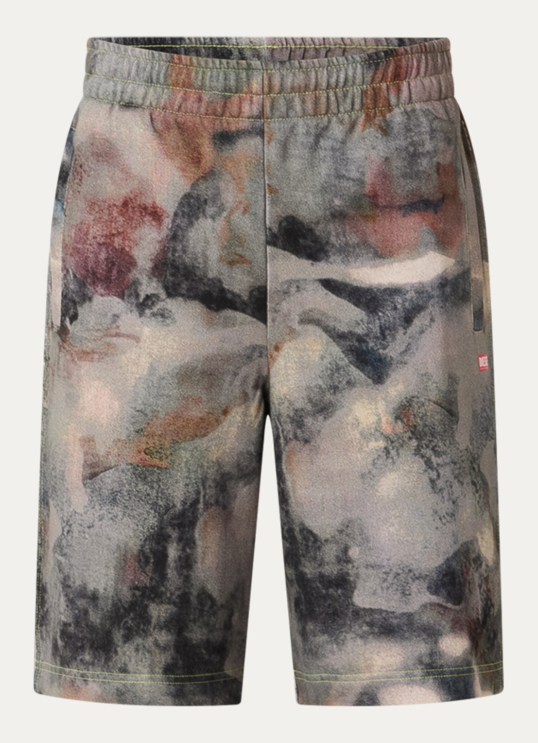 Diesel P-Crone-V1 straight fit korte joggingbroek met camouflageprint - voorkant 2 antraciet