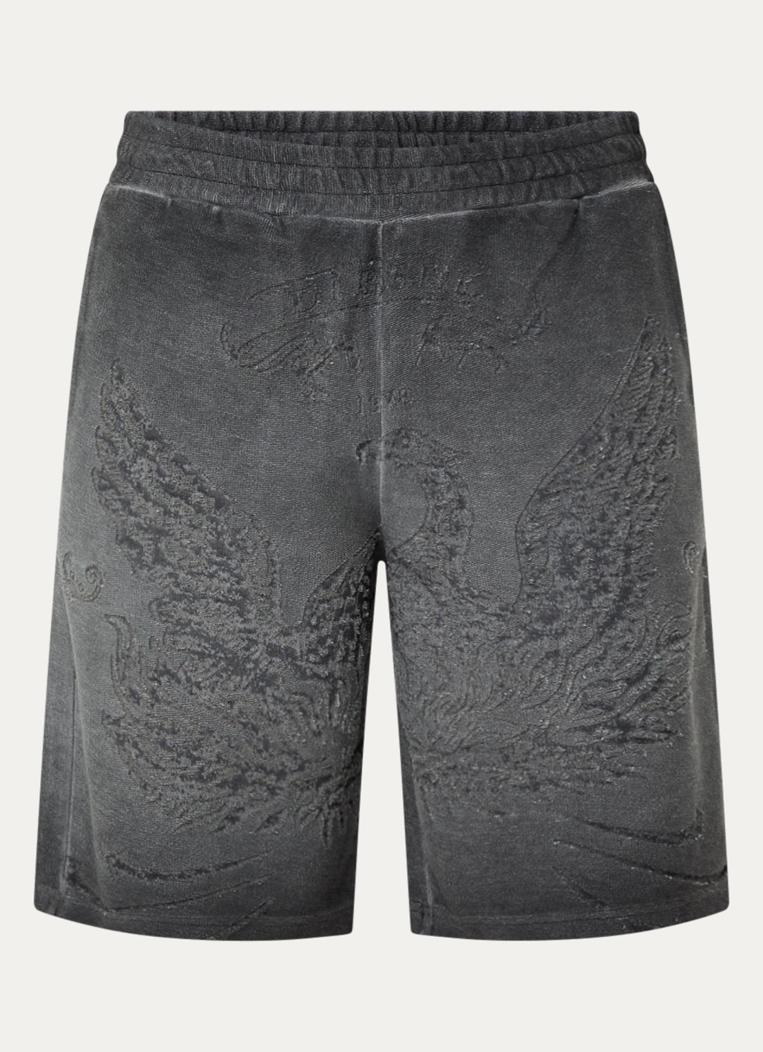 Diesel P-Crowde loose fit korte joggingbroek met print - voorkant 3 donkergrijs