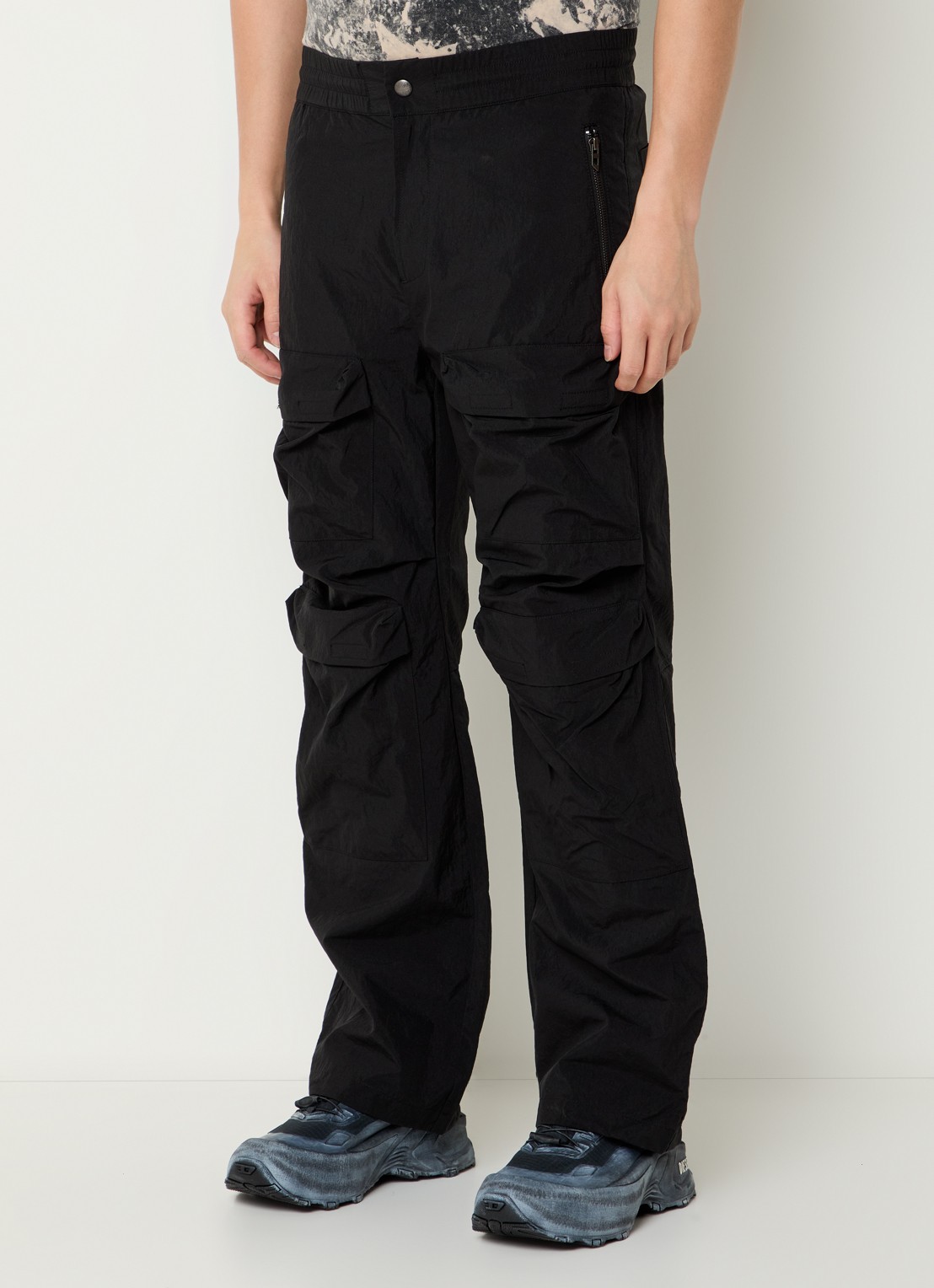 Diesel P-Danzel straight fit cargobroek met klepzakken - detail zwart