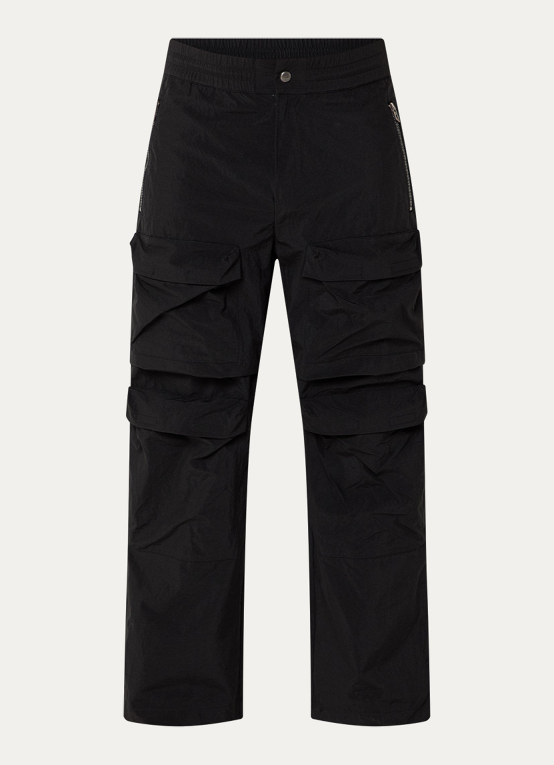 Diesel P-Danzel straight fit cargobroek met klepzakken - voorkant 3 zwart