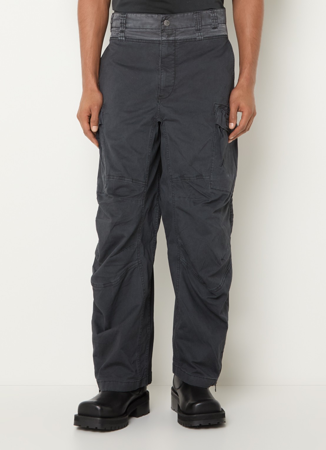 Diesel P-Dells straight fit cargobroek met klepzakken - detail 3 antraciet