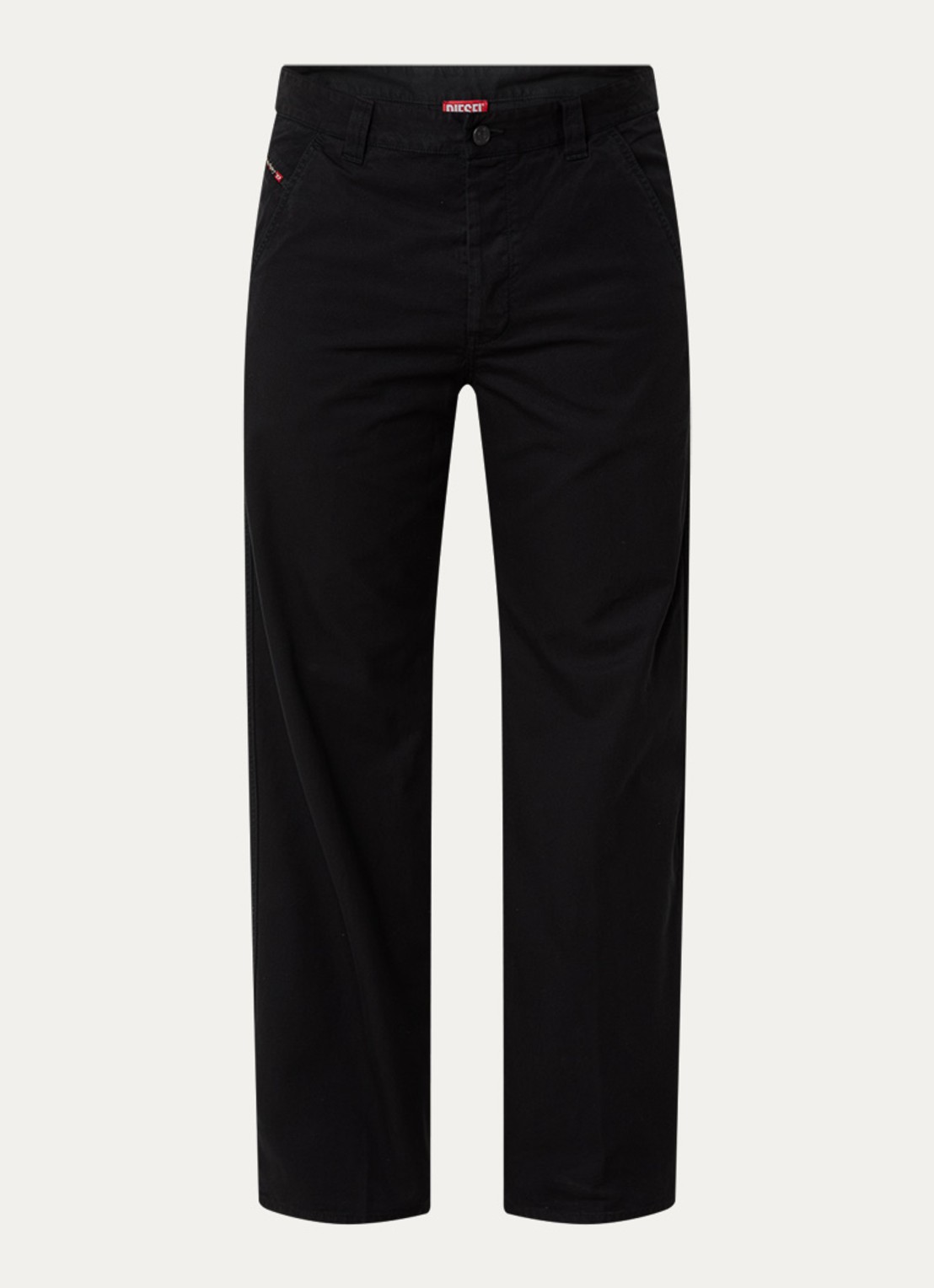 Diesel P-Hant straight fit chino met steekzakken - voorkant 2 zwart