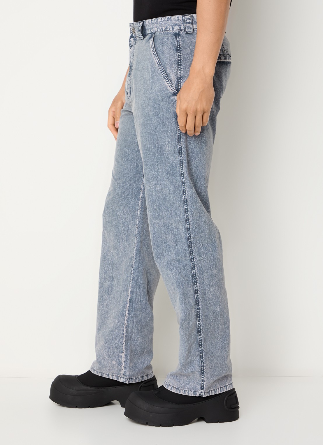 Diesel P-hantik straight fit chino met verwassen afwerking - detail 4 grijs