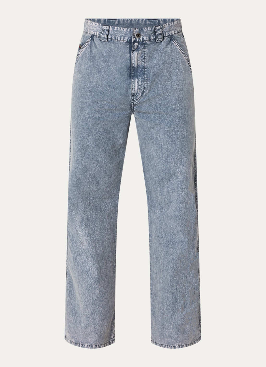Diesel P-hantik straight fit chino met verwassen afwerking - voorkant grijs