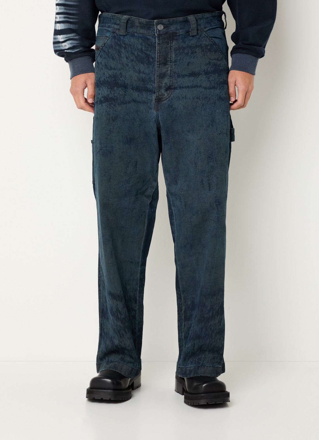 Diesel P-Livery-B straight leg jeans met donkere wassing - detail 4 indigo