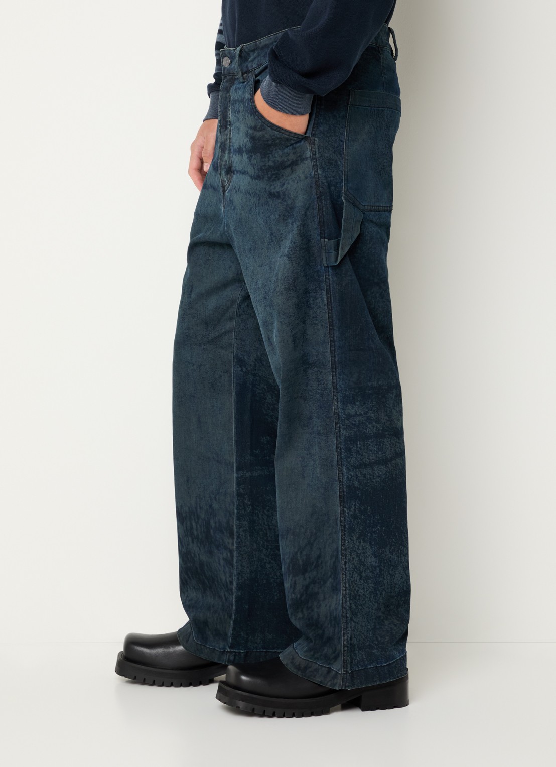 Diesel P-Livery-B straight leg jeans met donkere wassing - detail 5 indigo