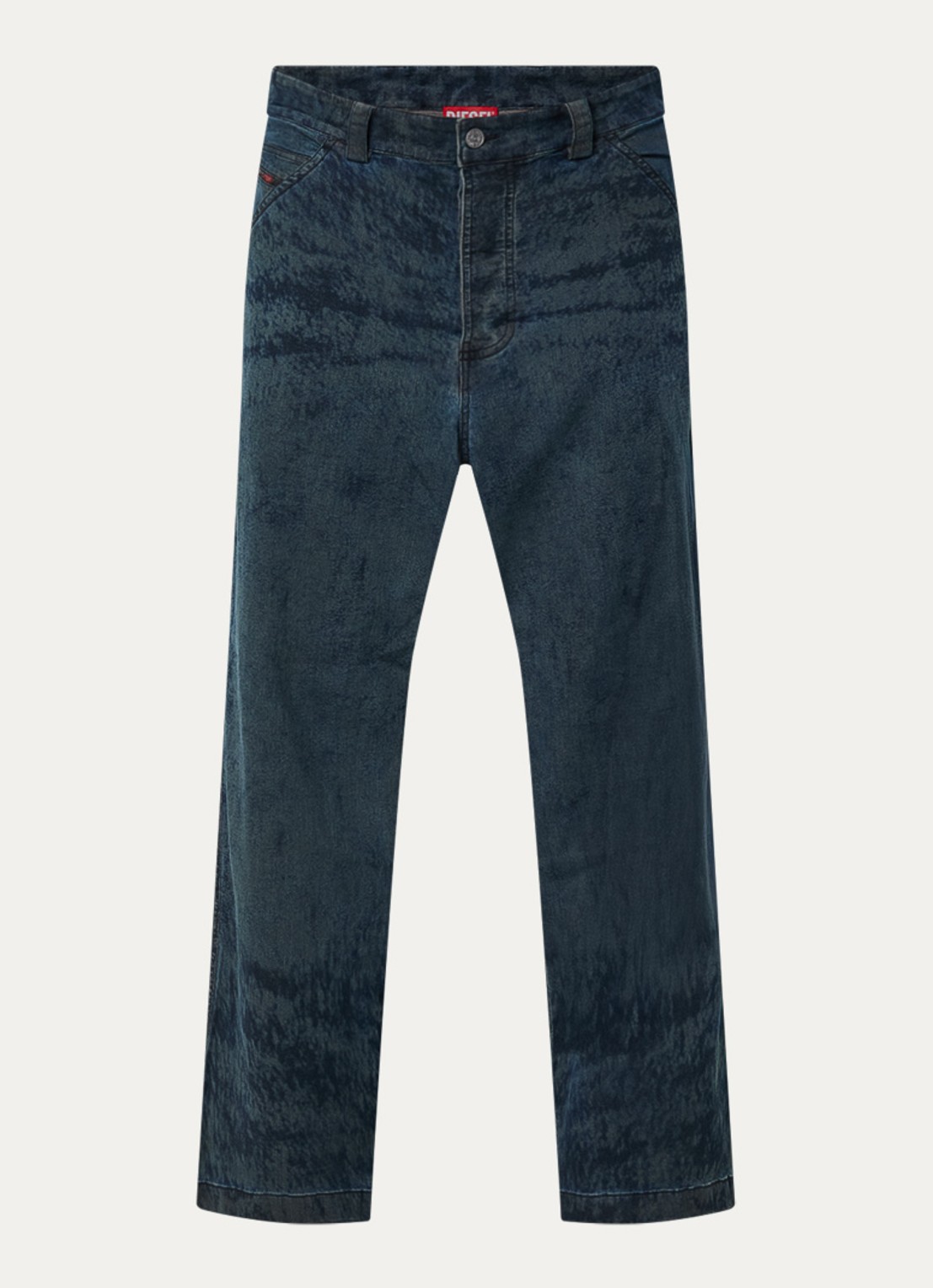 Diesel P-Livery-B straight leg jeans met donkere wassing - voorkant 2 indigo