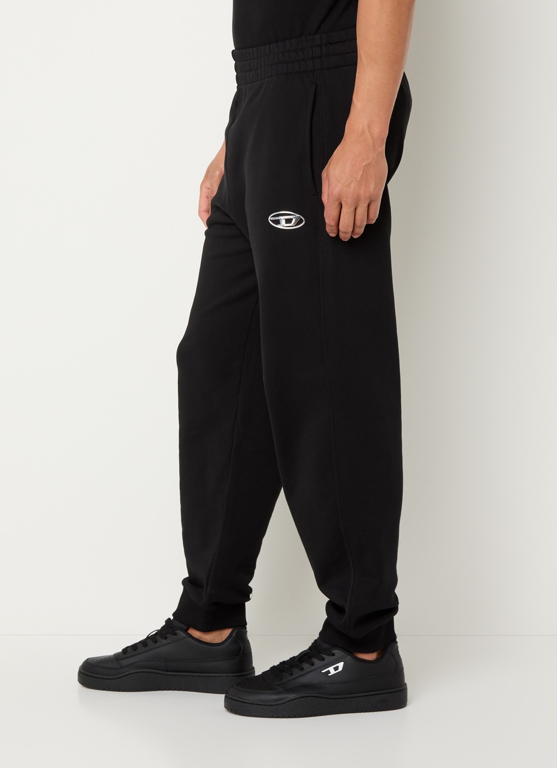 Diesel P-Marky-Od tapered fit joggingbroek met logo - detail 3 zwart
