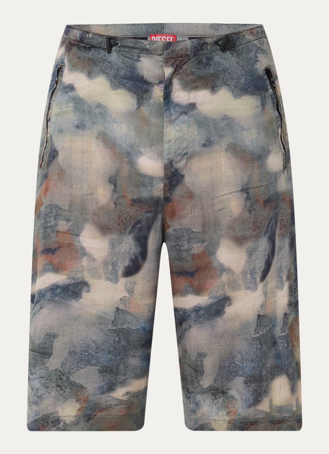 Diesel P-Stitch-Short-Tkbz loose fit korte broek met camouflageprint - voorkant 2 donkergrijs