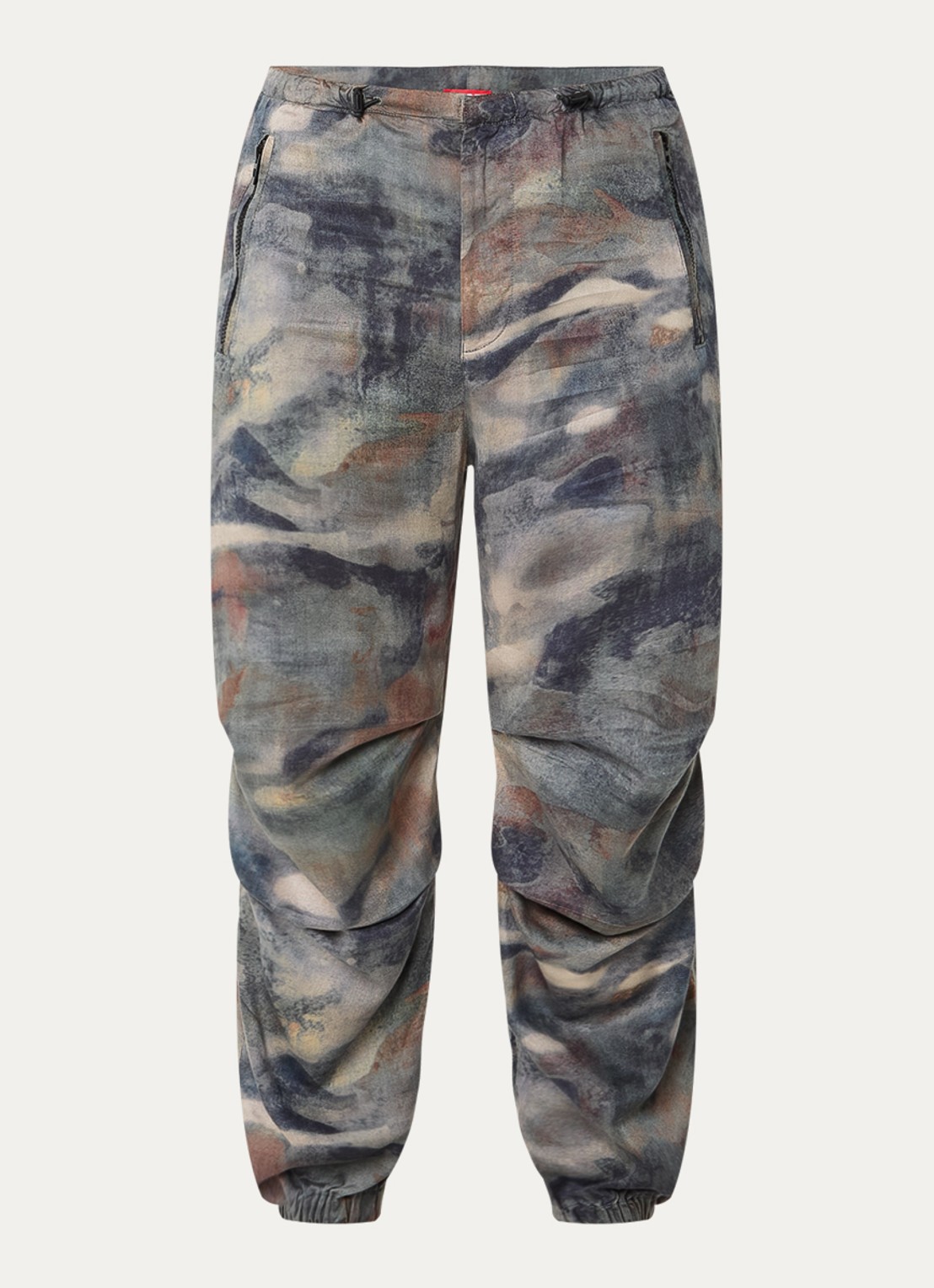 Diesel P-Stitch-Tkbz tapered fit cargobroek met camouflageprint - voorkant 2 donkergrijs