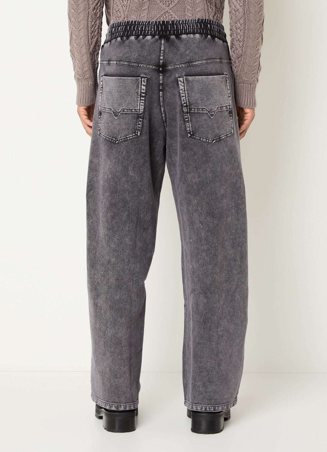 Diesel P-Stuk loose fit joggingbroek met steekzakken - achterkant 3 donkergrijs