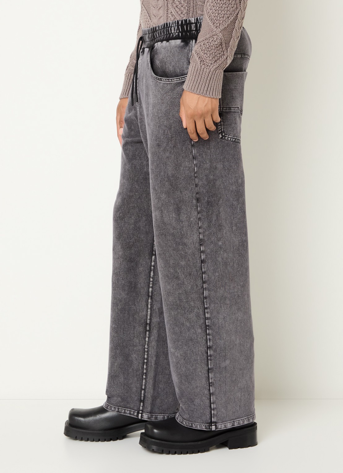 Diesel P-Stuk loose fit joggingbroek met steekzakken - detail 5 donkergrijs