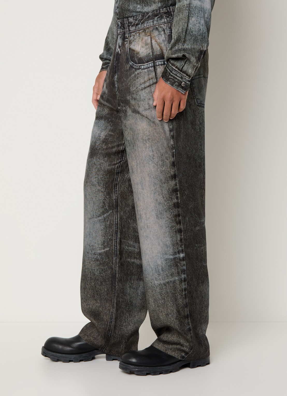 Diesel P-Theck loose fit broek met steekzakken - detail 5 antraciet