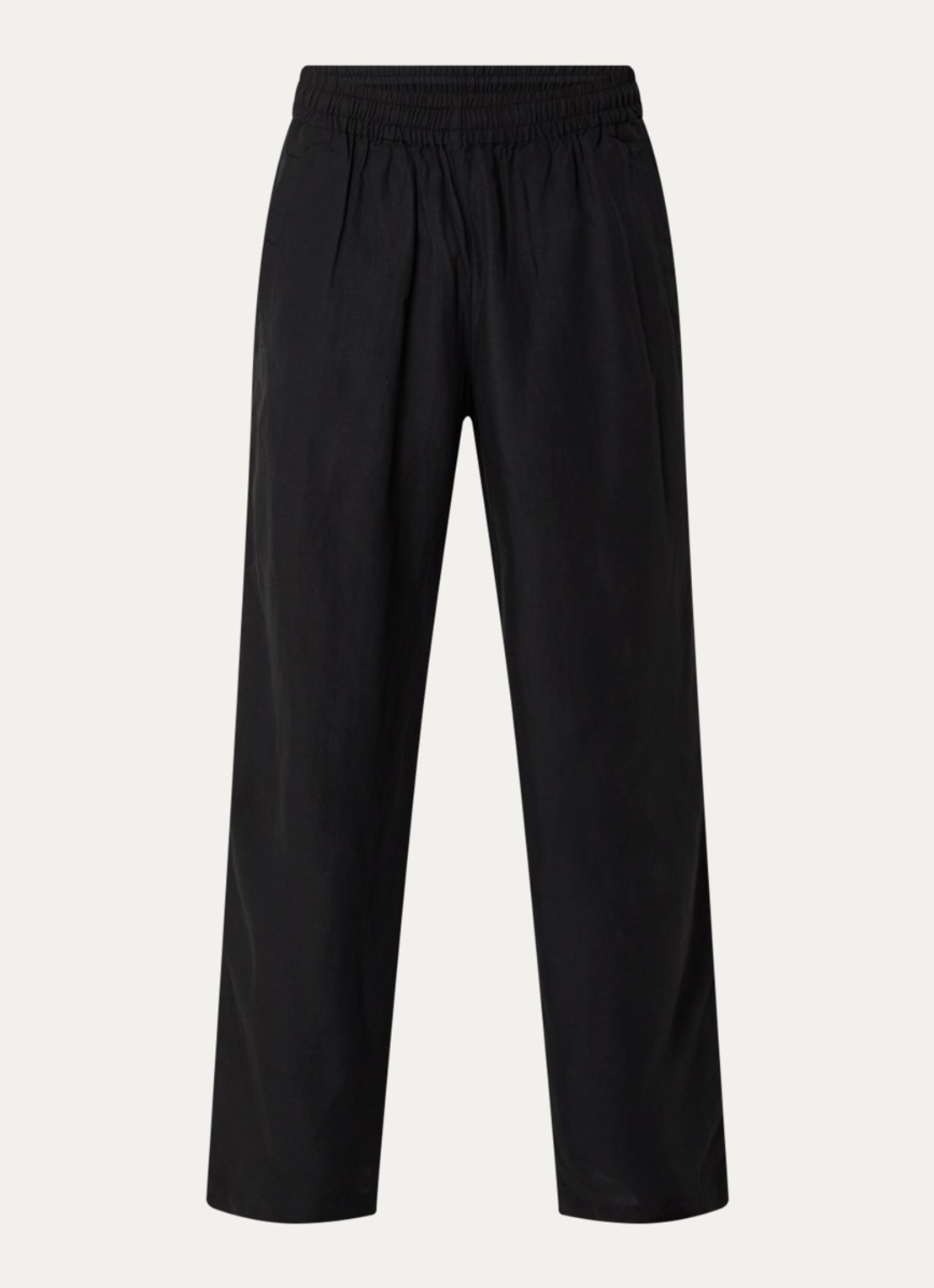 Diesel P-Theck-Pgbs wide fit broek in linnenblend met steekzakken - voorkant zwart