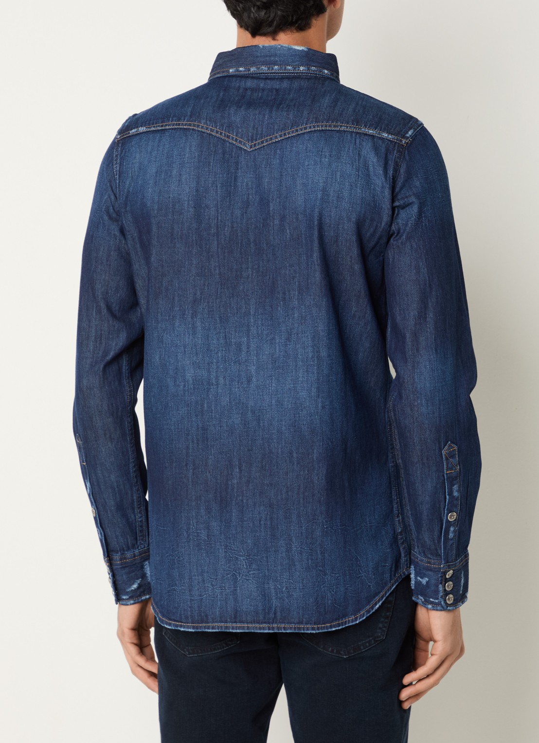 Diesel Regular fit overhemd van denim - achterkant indigo