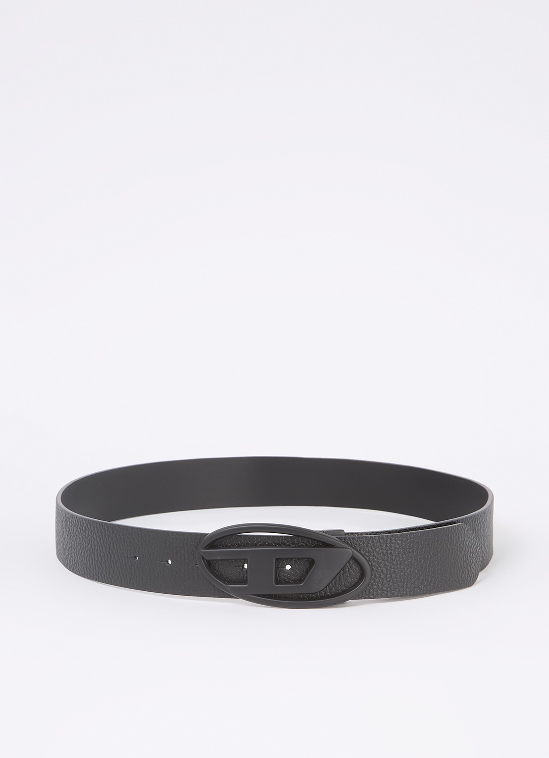 Diesel Reversible riem van leer - voorkant zwart