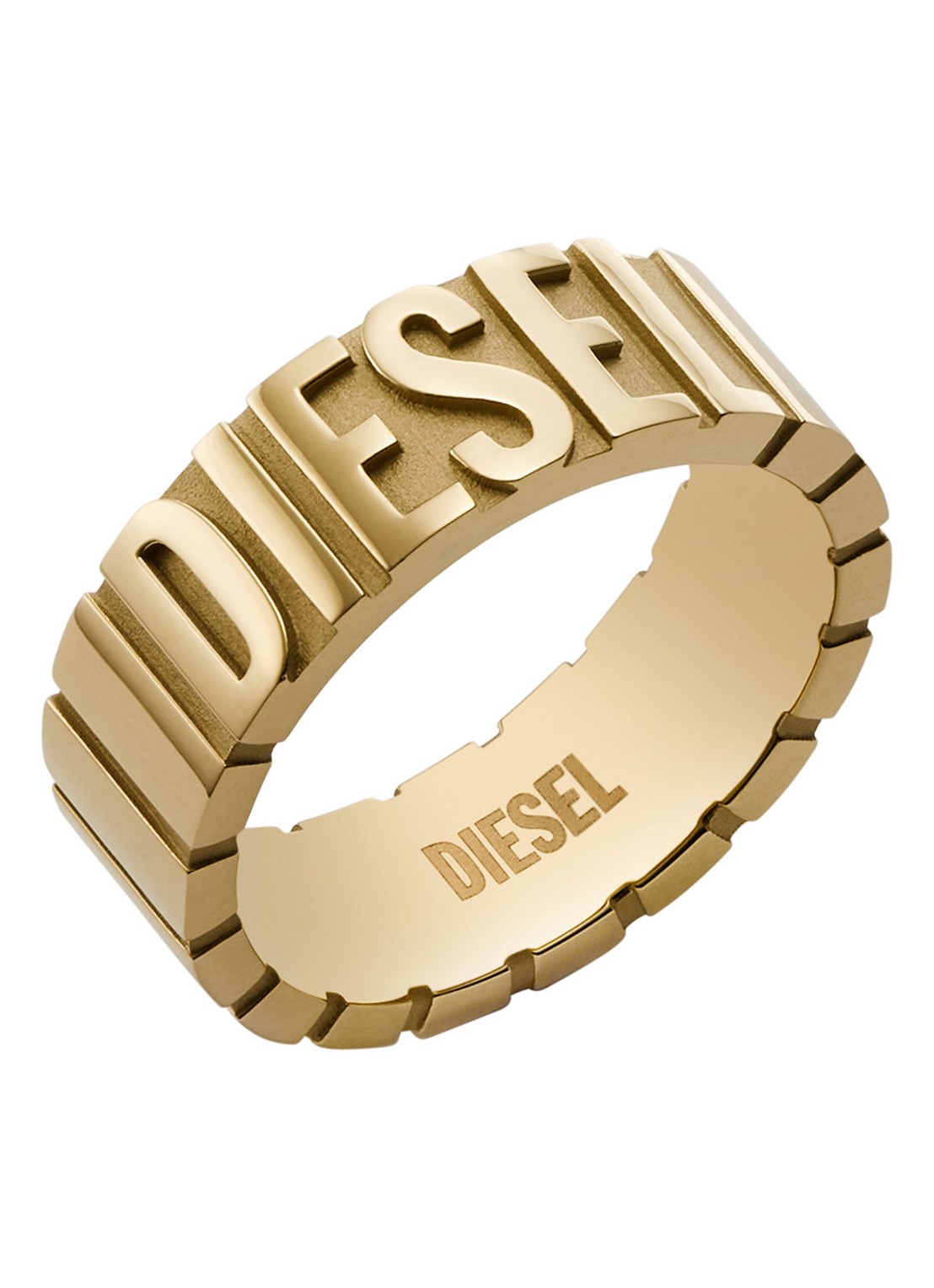 Diesel Ring met logo DX143971011 - voorkant goud