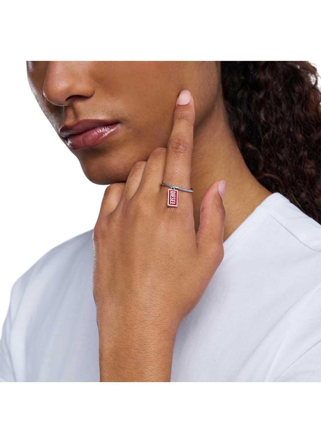 Diesel Ring met logo DX1618931 - detail 3 zilver