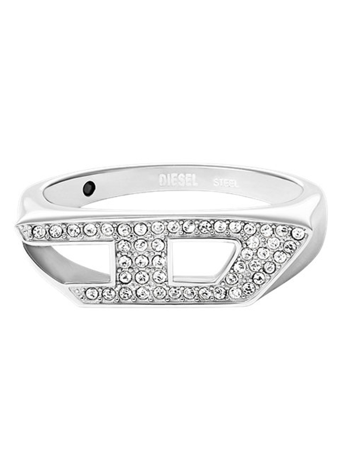 Diesel Ring met logo DX1629040 - detail zilver