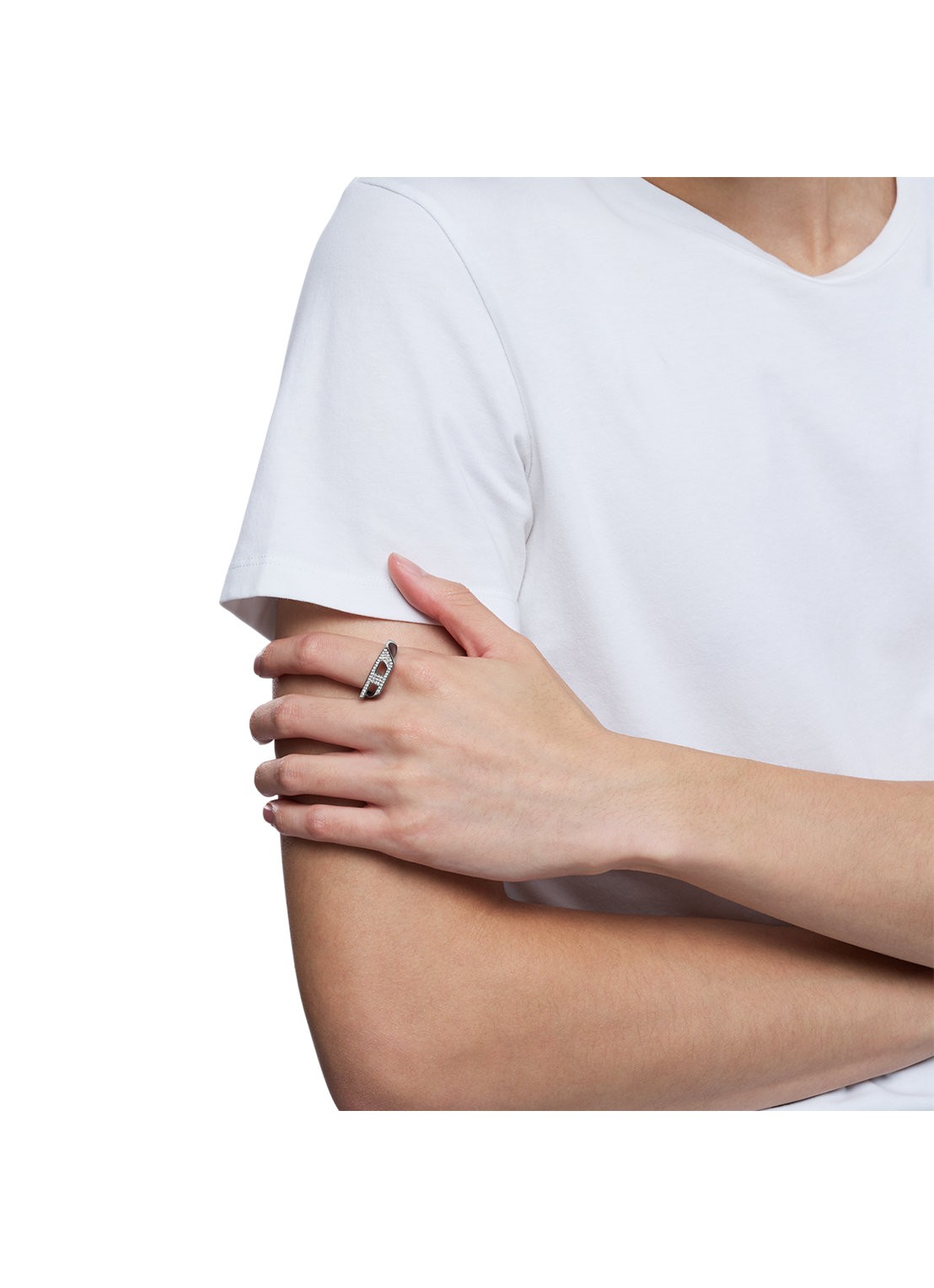 Diesel Ring met logo DX1629040 - detail 4 zilver