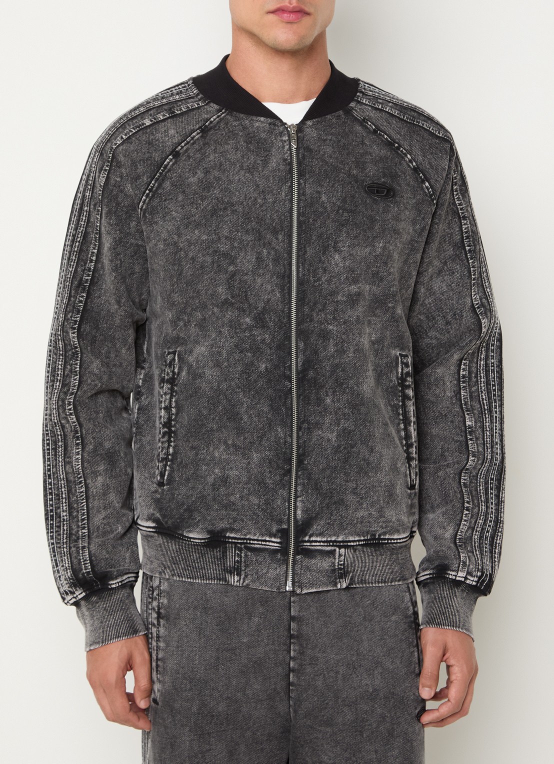 Diesel S-Alt vest met verwassen afwerking en steekzakken - detail 2 antraciet