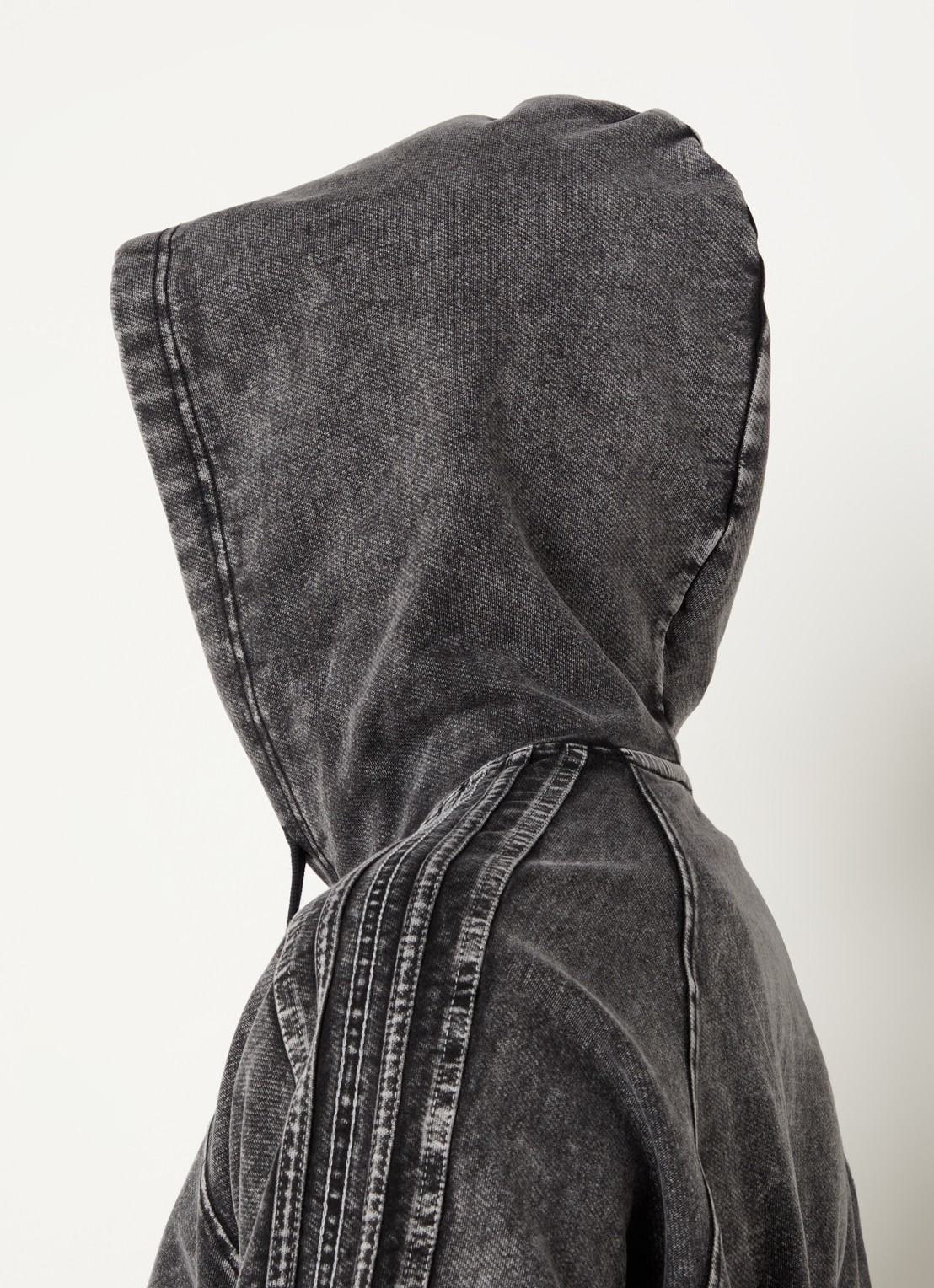 Diesel S-altboxt hoodie met verwassen afwerking - detail 3 antraciet