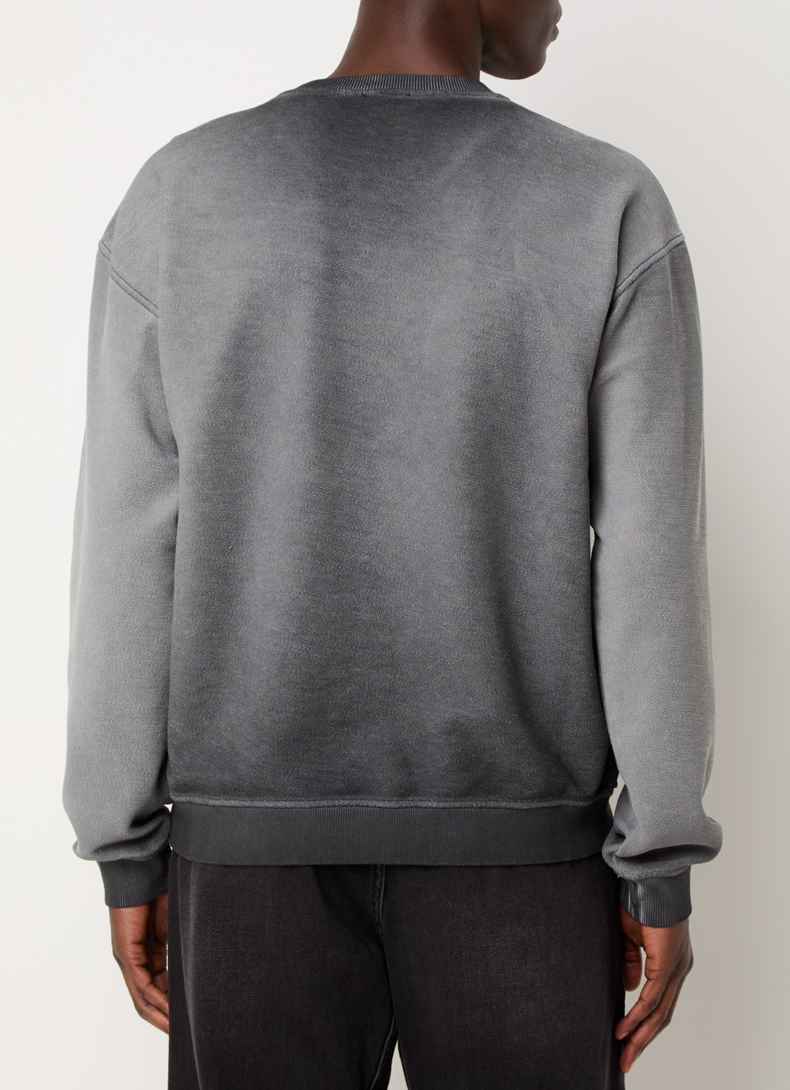 Diesel S-Aron sweater met ingebreide logoprint - achterkant grijs