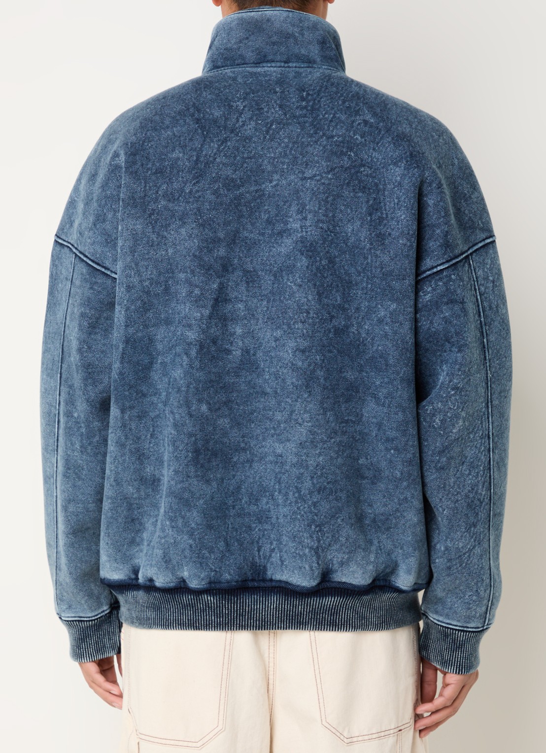 Diesel S-Batel jack met teddy voering en verwassen afwerking - achterkant 4 indigo