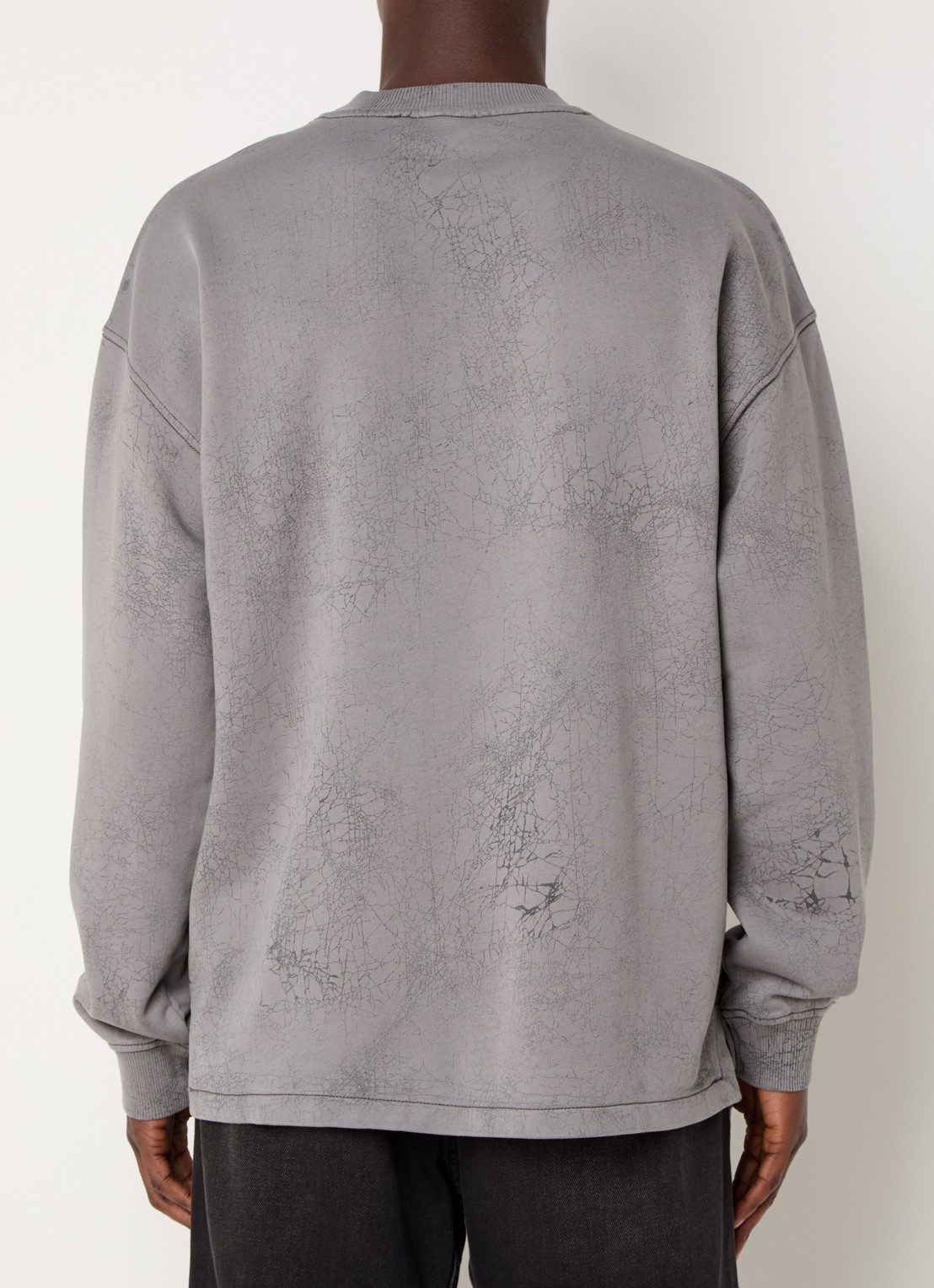 Diesel S-Baxt-T1 sweater met print en logo - achterkant grijs