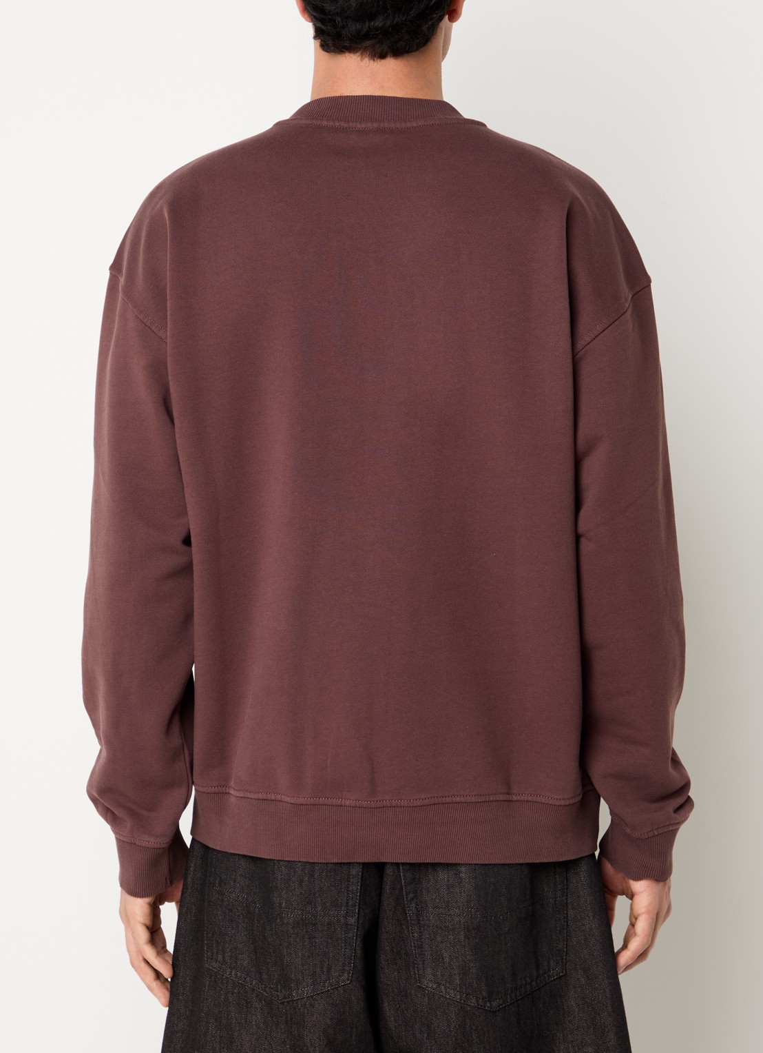 Diesel S-Box-N5 sweater met logoprint - achterkant kastanjebruin