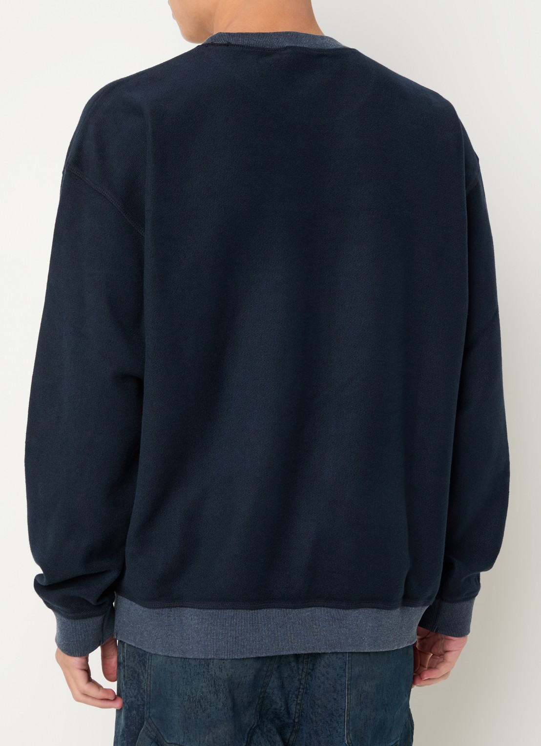 Diesel S-Box-T1 grofgebreide trui met ingebreide print  - achterkant 4 donkerblauw