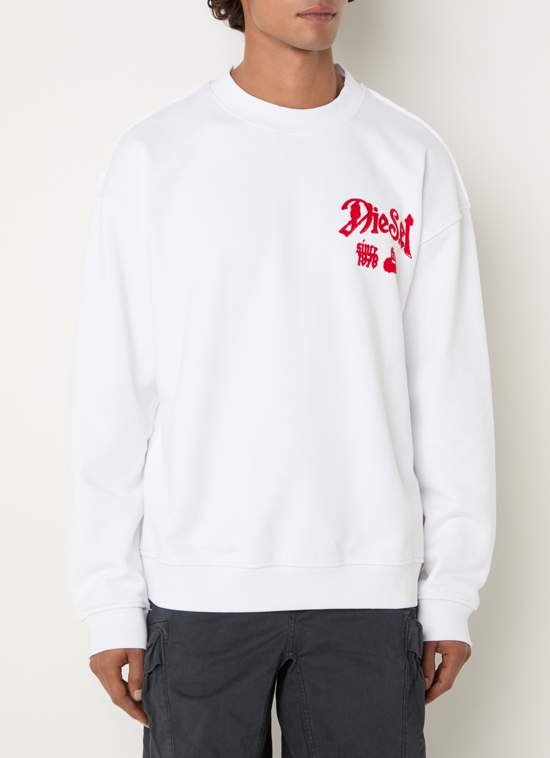 Diesel S-Boxt-AA2 sweater met logo- en backprint - achterkant 4 wit