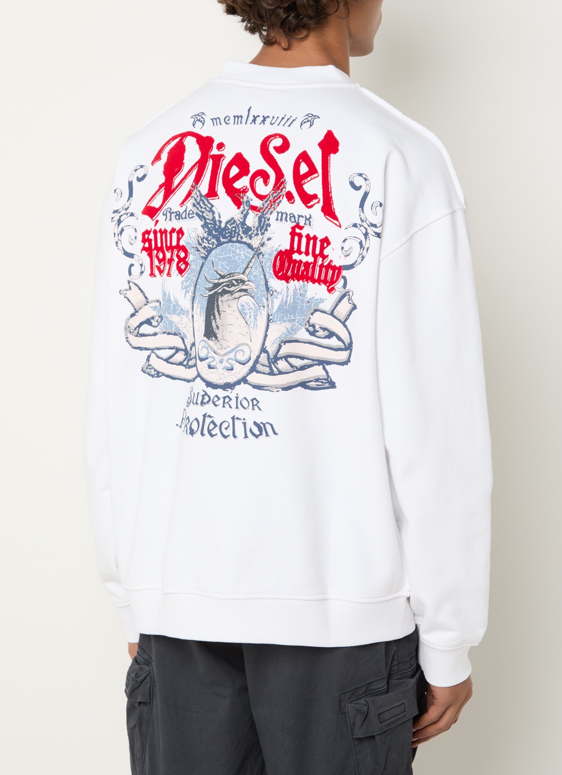 Diesel S-Boxt-AA2 sweater met logo- en backprint - detail 3 wit