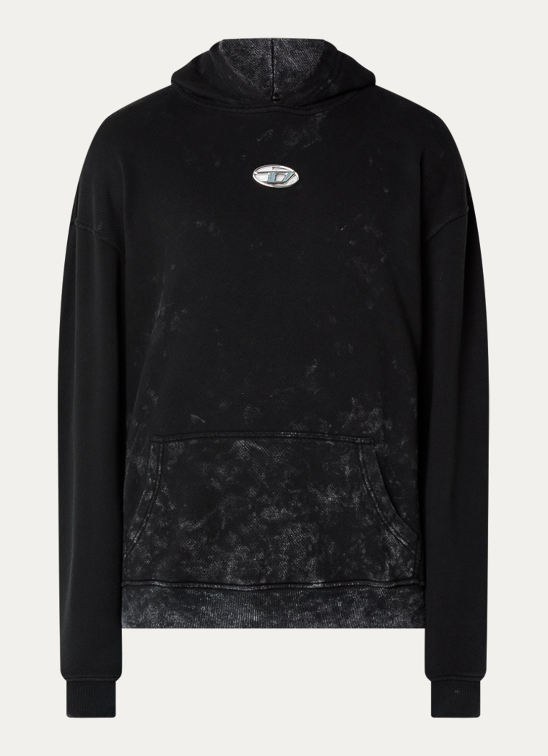 Diesel S-Boxt-Hood-T10 hoodie met logo - voorkant zwart